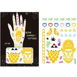 Wrapables Metallic Body Art Hand Tattoos, Exotic