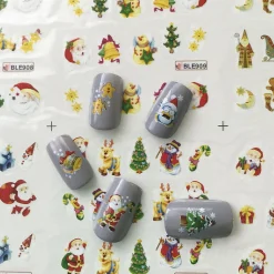 Wrapables Santa & Friends Water Slide Nail Art Decals (11 Sheets/220 Nail Decals)