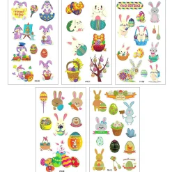 Wrapables Waterproof Temporary Tattoos For Children, 20 Sheets, Easter