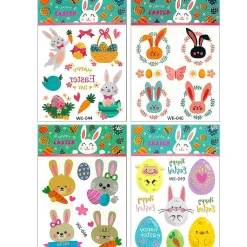 Wrapables Waterproof Temporary Tattoos For Children, 10 Sheets, Easter Eggs